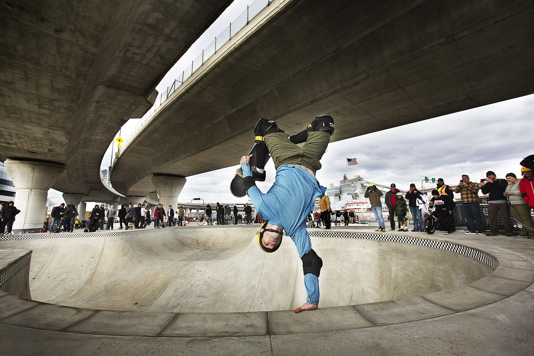 Andy Macdonald skateboarding the Lynch Family Skatepark by Boston based commercial sports photographer Brian Nevins