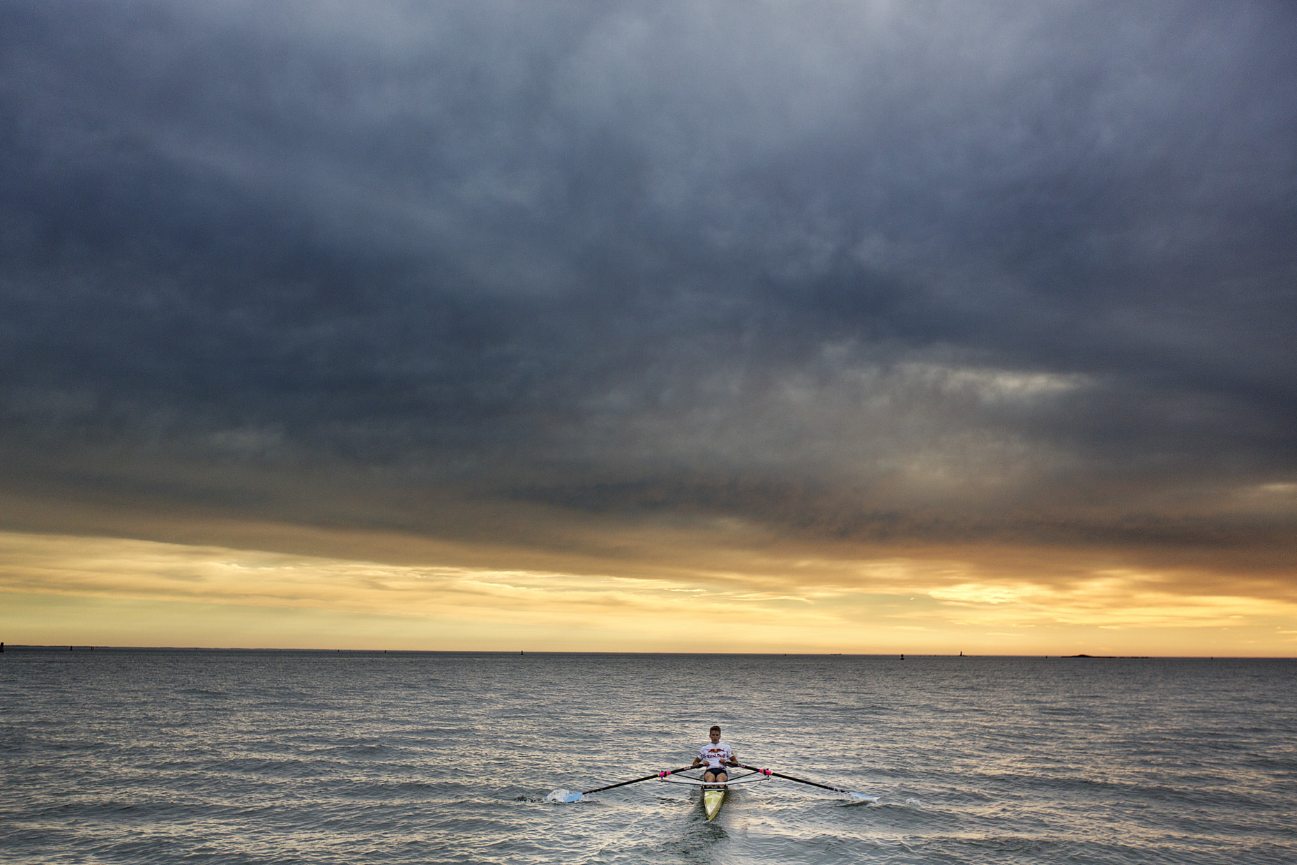 Andrew Campbell rowing Boston for Red Bull by Boston based commercial sports photographer Brian Nevins