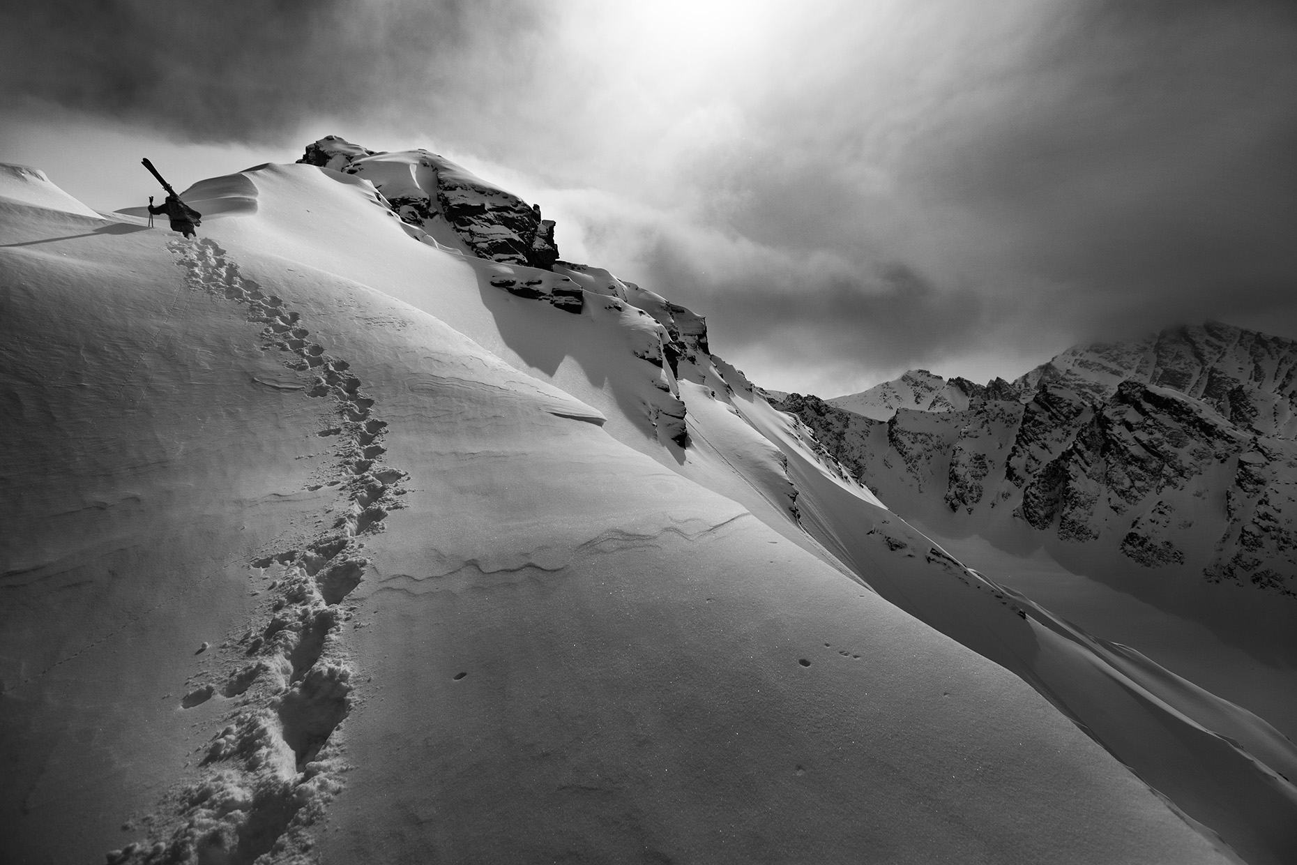 Rory Bushfield skis Alaska by Boston based commercial sports photographer Brian Nevins