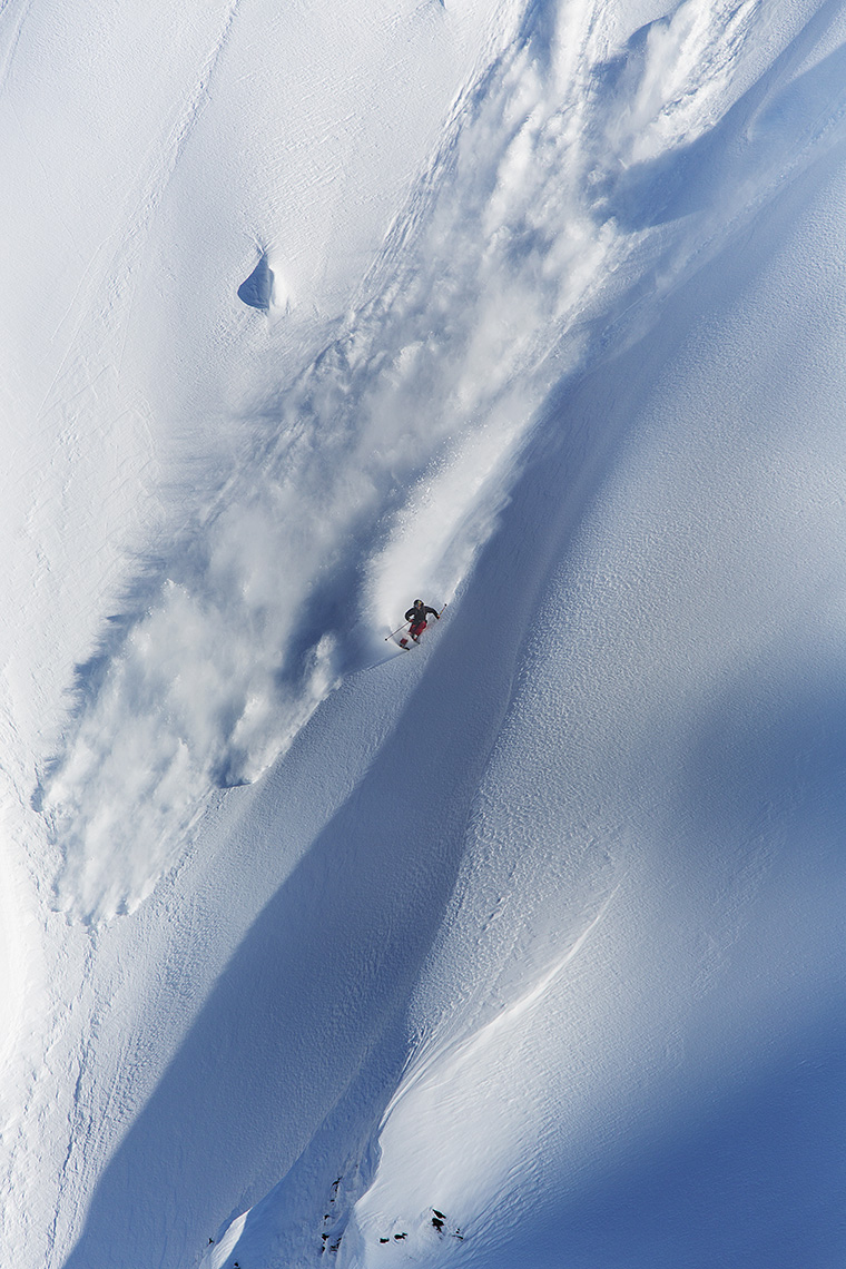 Rory Bushfield skiing Magazine by Boston based commercial sports photographer Brian Nevins